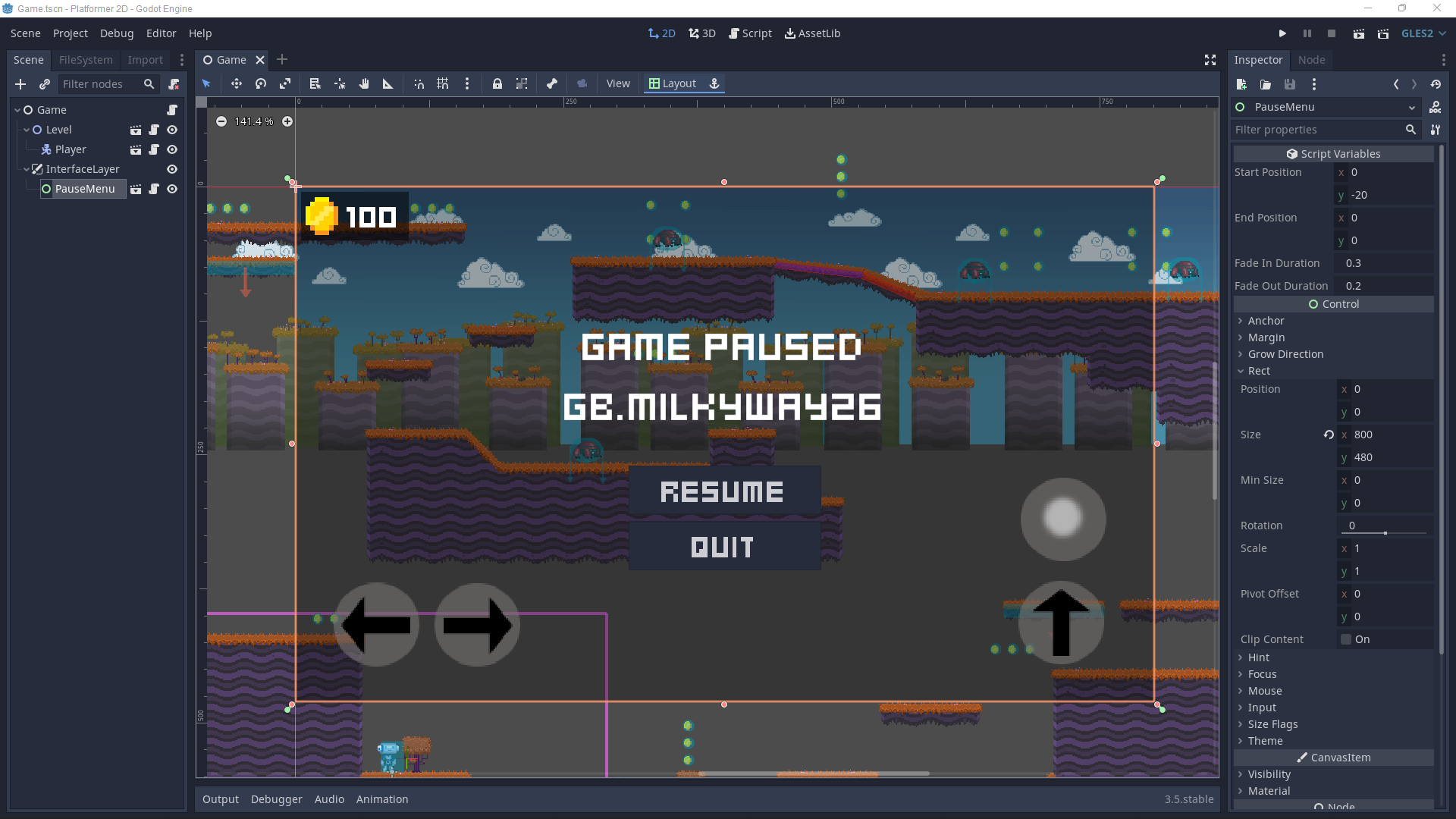 Selesai Pengerjaan Desain Pause Menu